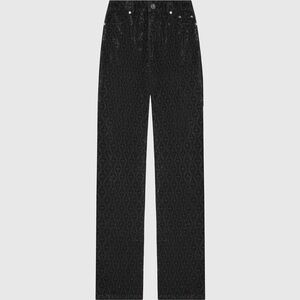 Rhinestone Eiffel Boyfriend Jeans - Black